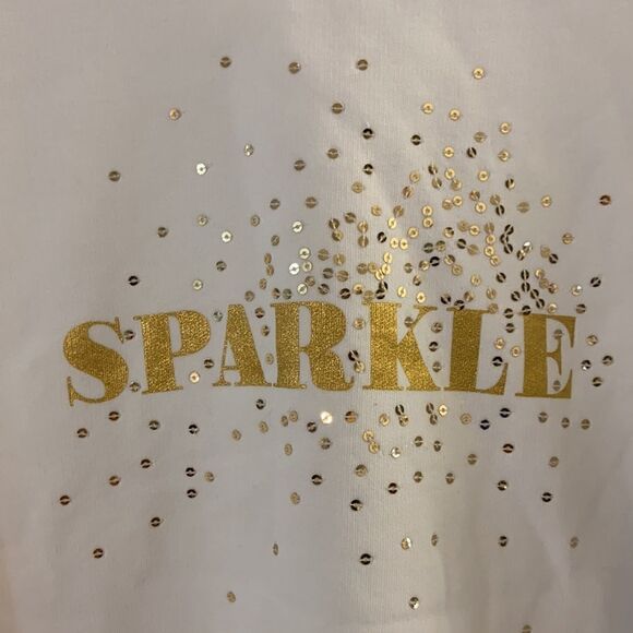 1901 Nordstrom Graphic Gold Sparkle Sweater Size Large - Picture 4 of 7